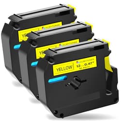 KCMYTONER Compatible for Brother P-Touch M Tape M-K631 MK631 M631 MK-631 Black on Yellow Label Tape 0.47
