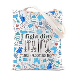 ZJXHPO Surgical Technician Tote Bag I Fight Dirty Sterile Processing Tech Shoulder Bag Surgical Tech Appreciation Gift