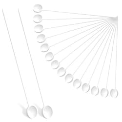 Mozeat Lens 1/32 Teaspoon (0.15 Ml) Measuring Spoon, 32 PCS Plastic Micro Scoops Mini Measuring Spoons Long Handle Tiny Spoons for Powder, Cosmetics, Medicine, Glitter and Spicer (White)