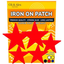 Oli and Alex Iron On Patches - Red Star Patch 5 pcs Iron On Patch Embroidered Applique A-169