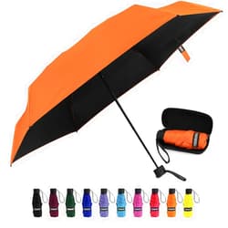 Yoobure Small Mini Umbrella with Case Light Compact Design Perfect for Travel Lightweight Portable Parasol Outdoor Sun&Rain Umbrellas