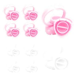 Beyoslf Glue Rings for Eyelash Extension, 300PCS Glue Rings Lash Rings for Glue, Smart Eyelash Glue Rings Holder Cups Eyelash Extension Supplies Disposable Bloom Lash Glue Rings Volume Fan, White Pink