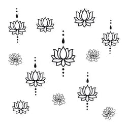 SUPERDANT Black Line Lotus Wall Decals Hollow Out Lotus Flower Wall Decor Yoga Elements Wall Stickers DIY Decor Art Decals for Home Bedroom Yoga Wall Sticker Vinyl Transfer