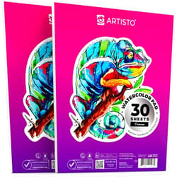 ARTISTO Watercolor Pads 9x12”, Pack of 2 (60 Sheets), Glue Bound, Acid-Free Paper, 140lb (300gsm), Perfect for Most Wet & Dry Media, Ideal for Beginners, Artists & Professionals