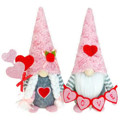 KnomeKo Valentine Gnomes Decorations for Home Valentines Day Tiered Tray Decor Pink Valentine Gnomes Plush Scandinavian Tomte Elf Holiday Gnomes Ornaments Valentines Day Gifts for Her