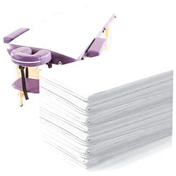 Tatuo 50 Pieces 31 x 70 Inches Disposable Bed Sheets Waterproof Bed Cover Massage Table Sheet Non-woven Fabric for Spa, Beauty Salon, Hotels (White)