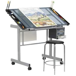 SD Studio Designs Studio Designs 2 Piece Vision Modern Metal Hobby, Craft, Drawing, Drafting Table, Mobile Desk with 40.75