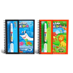 Emobii Kids Water Doodle Coloring Activity Book, 2-Pack Underwater & Safari Water Coloring Book for Kids, Color with Water for Paintless Mess-Free Painting, Perfect for Road Trips & Plane Rides