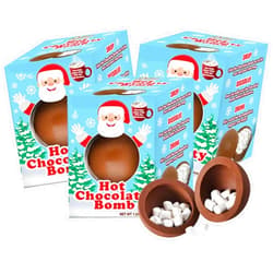Sweetzo Christmas 2023 Hot Chocolate Melting Balls with Mini Marshmallows, Individually Wrapped Cocoa Melts, Holiday Themed Dessert Drink, Pack of 3, 1.25 Ounces (Hot Chocolate Balls) (Individuals)