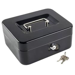 Kyodoled Medium Cash Box with Money Tray,Small Safe Lock Box with Key,Cash Drawer,7.87