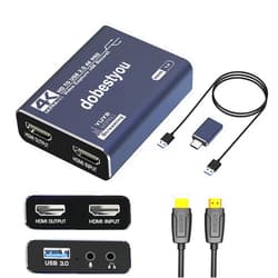Dobestyou 4K Audio Video Capture Card with HDMI Cable,USB 3.0, Full HD 1080P for Game Recording, Live Streaming Broadcasting…