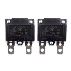 ZOOKOTO 2Pcs 125/250V AC 32V DC Thermal Circuit Breaker 10amp AUTO Reset Overload Protector Switch Automatic Reset Relay Fuse 10A