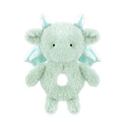 Apricot Lamb Baby Dragon Dinosaur Soft Rattle Toy, Plush Stuffed Animal for Newborn Soft Hand Grip Shaker Over 0 Months (Dragon, 6 Inches)
