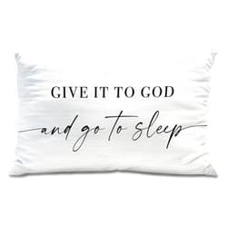 Knibeo Give It to God and Go to Sleep, Decorative Pillows Covers for Bed, Throw Pillows Cover for Bed,12x20 Pillow Cover,Decorative Bed Pillows for Bedroom Room(12x20, White)