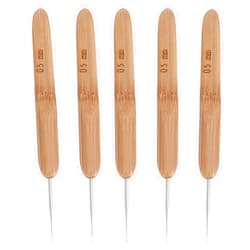 STOBOK 5Pcs Dreadlocks Crochet Hooks for Hair Wood Handle Locs Crochet Needles Dread Locks Crochet Loc Needle for Braid Craft 0.5mm Dreadlocks Interlocking Tool