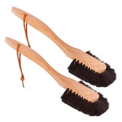 REDECKER Oiled Beechwood Dish Brush with Curved Handle, Set of 2, 10-1/2-Inch Long - Redecker Wood Dish Brush - Natural Bristle Dish Brush