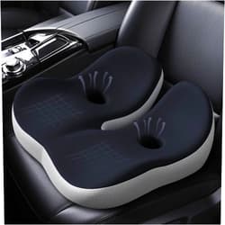 Euamzger Adult Booster Seat Cushion for Car Truck - 4.7″ Thick Ergonomic Memory Foam Car Seat Cushions for Driving to Raise Height - Comfort Orthopedic Driver Seat Pillows for Sciatica Pain Relief, Black