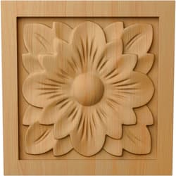Ekena Millwork ROS03X03X00DGAL Small Dogwood Flower Square Rosette, 3