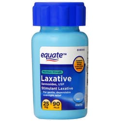 Equate Maximum Strength Laxative, Sennosides Stimulant Laxative, 25mg, 90ct, By Equate, Compare to Maximum Strength Ex-Lax