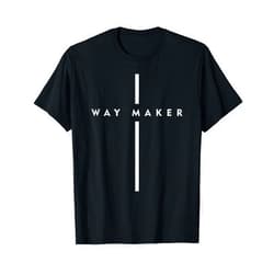 God is Good Christian Gifts and Apparel Waymaker Christian Tshirt Women Cross Shape Faith Gift Tee T-Shirt