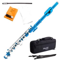 Mendini by Cecilio C Piccolo, Sky Blue with Nickel Plated Keys, MPO-SBN