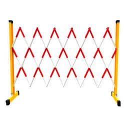 SDdPulse Retractable Traffic Fence, Expandable Metal Barricade Adjustable Fence Gate for Garage Store Streets (Rosso 1.2x2.5m)