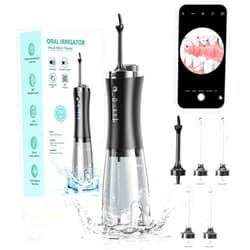 prabensei Water Flosser, Upgrade 350ML Visual Cordless Water Flosser, Portable & Rechargeable IPX7 Waterproof Flossing Cleaning with Visual Nozzle for Home &Travel