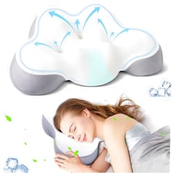 Mixiniso Cervical Neck Pillow, Side Sleeper Pillow for Adults, Neck Pillow for Neck and Shoulder, Orthopedic Contour Memory Foam Pillows for Side Back & Stomach Sleepers with Cooling Pillowcase