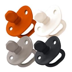 Boon Jewl Silicone Orthodontic Pacifier - Baby Pacifier with Soothing Gem Shaped Nipple - Comfortable Baby Pacifiers Support Natural Oral Muscular Development - Neutral - 4 Count - 3-6 Months