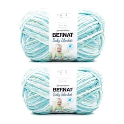 Bernat Baby Blanket Blue Green Yarn - 2 Pack of 300g/10.5oz - Polyester - 6 Super Bulky - 220 Yards - Knitting/Crochet