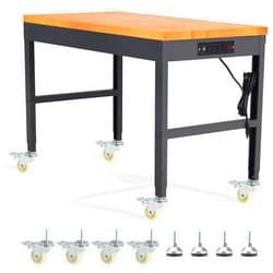 HABUTWAY Height Adjustable Workbench with Wheels 48