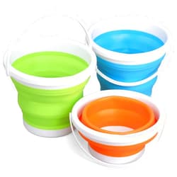 Anzmtosn 3L Jumbo Foldable Buckets, Sand Beach Toy Silicon Pails for Kids Adults, Collapisible Water Buckets Sandbox Kit Tool Multi Use for Outdoor, Cleaning Washing, Camping, Traveling, Towels, Picnic 3 Pack