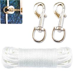 Huouo 50 FT Flagpole Halyard Rope + 2 Pcs 3.5