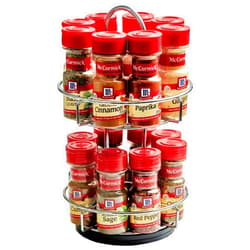 McCormick Two Tier Chrome 16 Piece Spice Rack Organizer with Spices Included, 26.09 oz