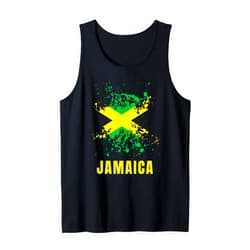 Jamaica Retro Vintage Watercolors Jamaican Flag Jamaica Retro Vintage Watercolors Sport Jamaican Flag Tank Top
