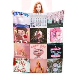 OPLESIJNN Melanie Album Cover Posters Blanket Throw Warm Lightweight Soft Air Conditioning Blanket Super Soft Flannel Martinez Blanket Merch for Bed Couch Sofa Party Decorations (Style, 50