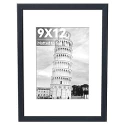HappyHapi 9x12 Picture Frame, Black Photo Frame for 6x8 with Mat or 9x12 Without Mat, Wall Mount Display Picture Frames for Prints, Photos, and Paintings,1 Pack
