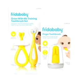 FridaBaby SmileFrida Finger Toothbrush and Grow-with-Me Training Toothbrush Set | Infant to Toddler Toothbrush Oral Care for Sensitive Gums and Building Brushing Habits