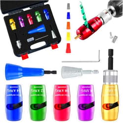 YIHANGYE 9Pcs Wire Twister Tool for Drill,YIHANGYE Wire Stripper for Drill,for 6-8-10-12-14 Gauge Electric Wire Stripper,Drill Wire Twister With 2Pcs Metal and Plasticwire Twisting ToolWire Connectors Nuts