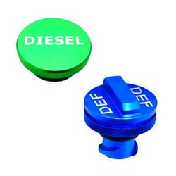 Ywdiml Car Diesel Fuel Cap, 2PCS Aluminium Alloy Magnetic Vehicle Diesel Fuel Cap & Non-Magnetic DEF Cover Combo Pack, Automotive Petrol Tank Lid, Compatible with 1500 2500 3500 Trucks