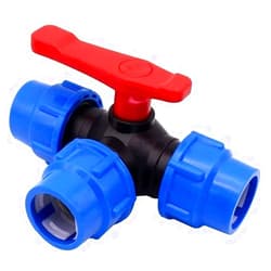 SKUZA Ball Valve, Three-Way Quick-Connect Valve Plastic Pipe T-Valve Joint Inner Diameter 20/25/32mm Quick-Connect Plastic Three-Way Valve (Color Optional) (Size : 3) (Size : 4)