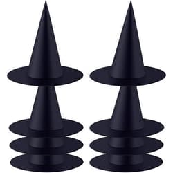 Tatuo 8 Pieces Halloween Witch Hats Witch Party Costume Accessory Black Hanging Wizard Hat Floating Porch Yard Decoration