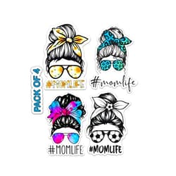 IMPERIAL VIBES – Mom Life Sticker – Vinyl Mom Life 24:7 Decal for Car, Truck, and Van – Removable Indoor & Outdoor Use for Laptop Sticker – Waterproof Decal for Window & Waterbottle – Pack of 4 Imp 40