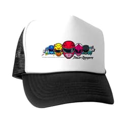 CafePress Power Rangers Linear Helmets Trucker Hat, Classic Baseball Hat, Unique Trucker Cap