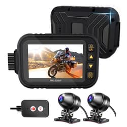 OBEST Motorcycle Camera Dash Cam MT35 1080P+720P Dual AHD Front Rear Bike Dashcam with 3'' IPS Screen G-Sensor Parking Mode Waterproof Loop Recording Bike Cycle Driving Recorder