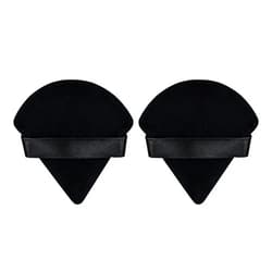 Flytianmy 2Pcs Triangle Powder Puffs, Face Makeup Puff for Body Loose Powder Beauty Makeup Tool Black