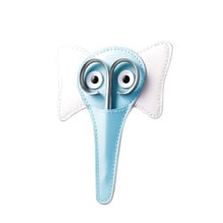 Rubis Stainless Steel Infant Nail Scissors with Blue Leather Elephant Case, For Precise Fingernails and Cuticles, 1K416, Silver,Rubis Switzerland Swiss Made World Renowned Precision