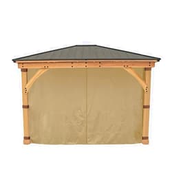 APEX GARDEN Replacement 4-Side Curtain for 11 ft. x 13 ft. Meridian Gazebo (Beige)