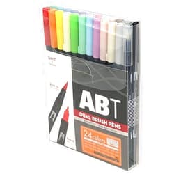 Tombow Dual Brush Pen ABT Twin Type Graphic Marker, Assorted