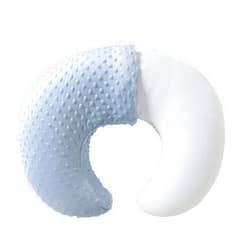 QUENESS BABY Baby Nursing Pillow and Body Positioner with Premium Slipcover for Breastfeeding for Baby Boys and Girls, Feeding Pillow with Breathable Comfortable Pillowcase (Blue)